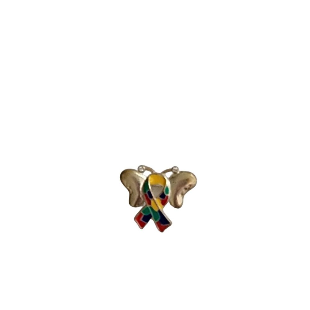 Butterfly Autism Ribbon Pin Brooch - Picture 4 of 13